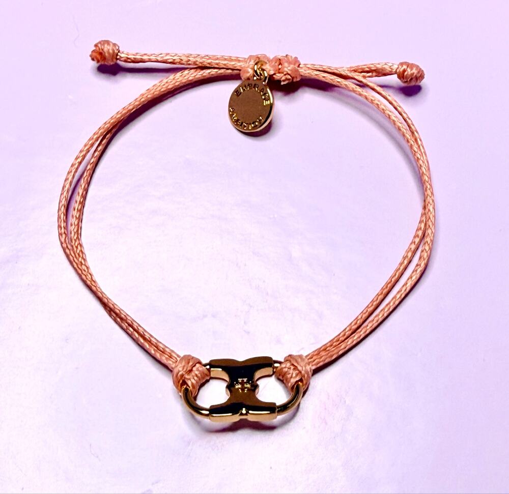 Tory Burch Embrace Ambition Gemini Link Pink Cord Bracelet